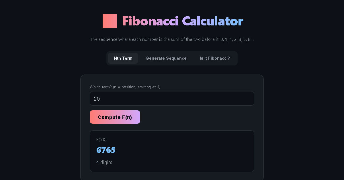 Fibonacci Calculator